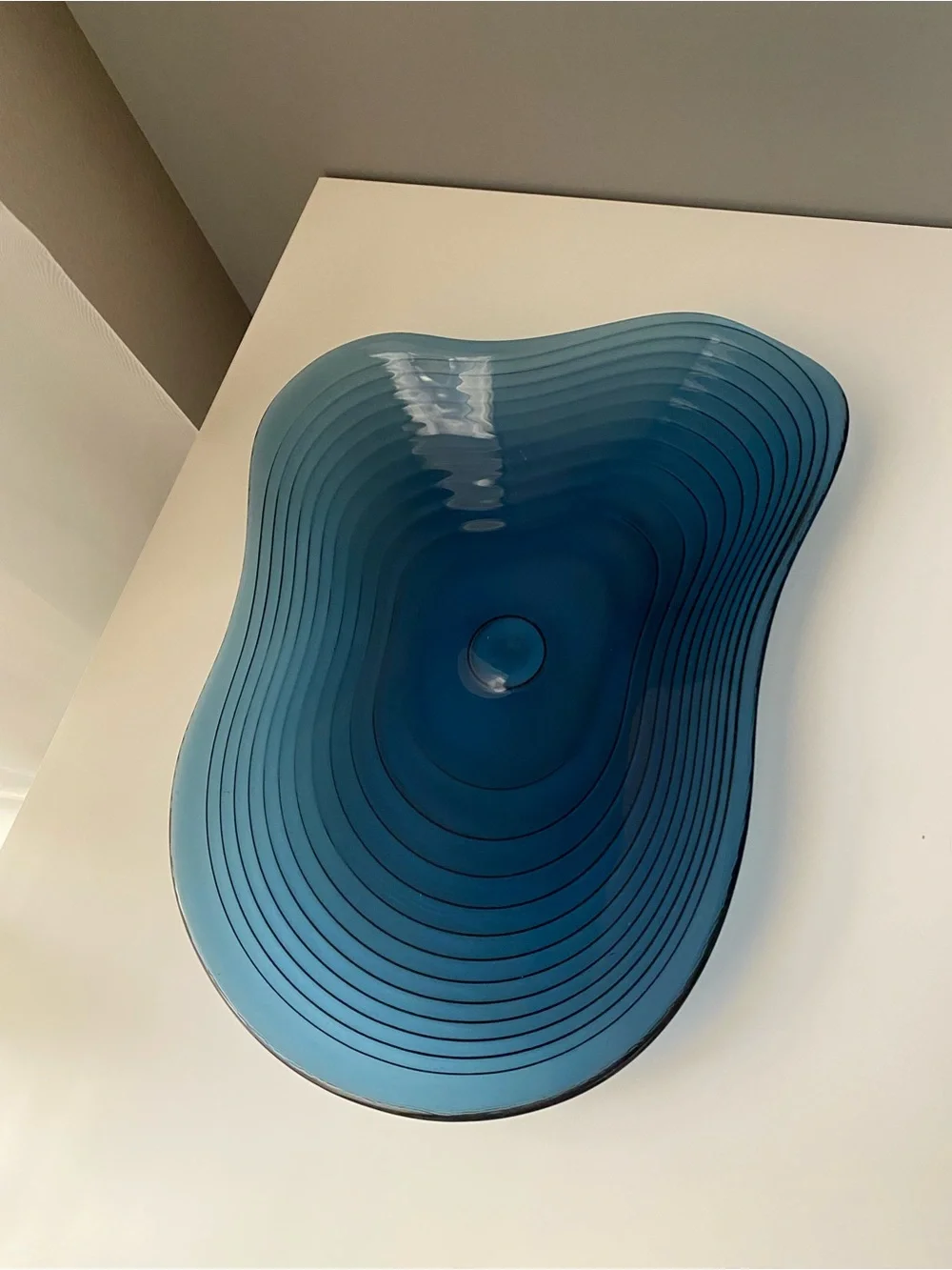 IKEA HÄCKPOPPEL decorative bowl blue 24 cm